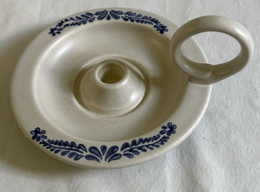 Vintage Pfaltzgraff Yorktowne Stoneware Chamberstick Candleholder 6 1/2" Wide